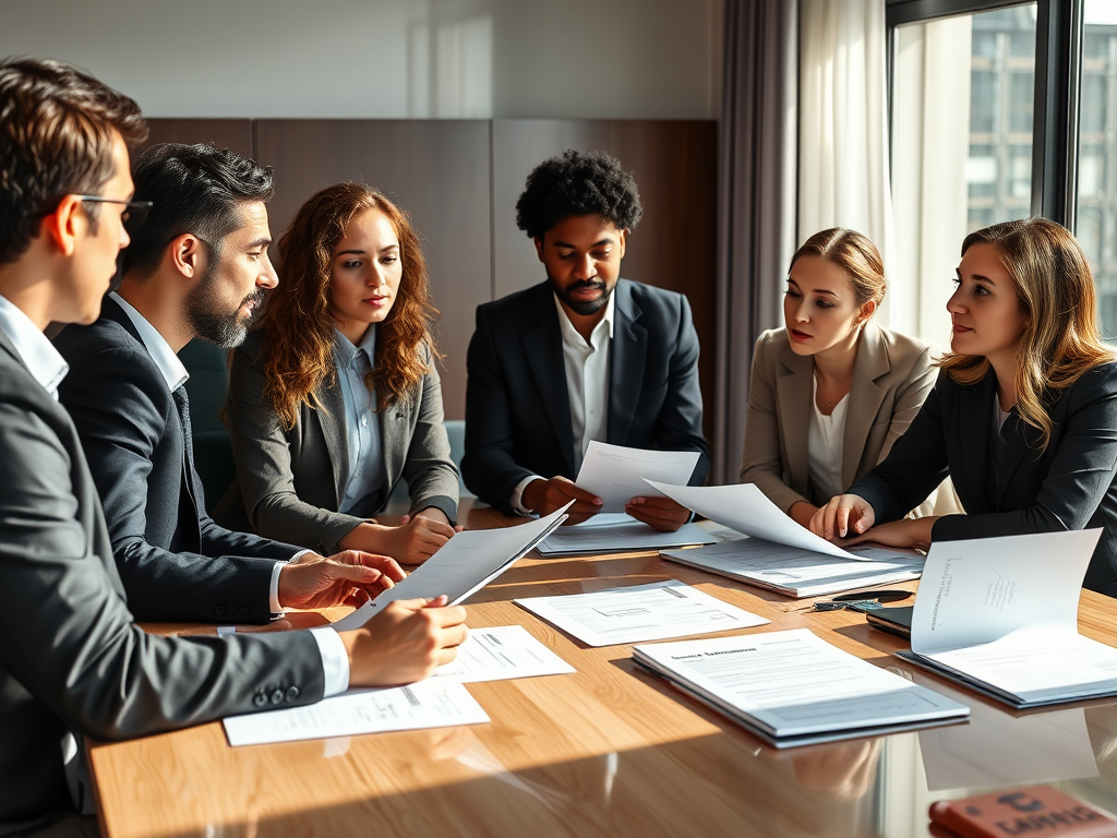 HR team discussing hiring candidates